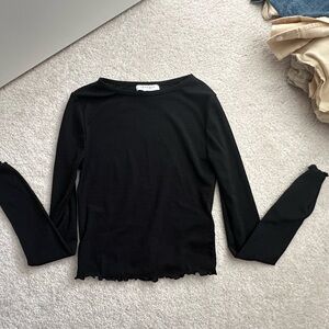 Topshop Black Long Sleeve Tee